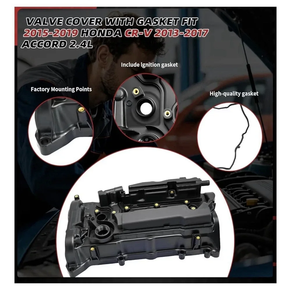 Valve‎ Cover & Gasket for 2013-2017 Honda Accord 2015-2019 CR-V 2.4L 12310RDFA01
